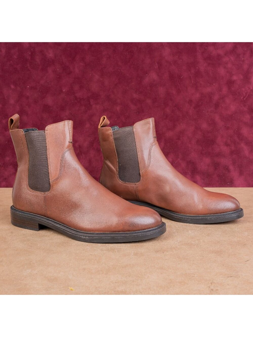 Vagabond Women Brown Leather Slip-on Ankle Fashion Chelsea Boots Sz 9US EUR39